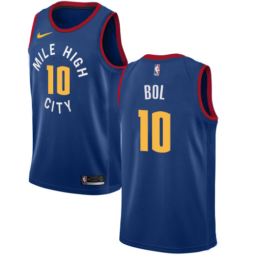 Blue Nike Denver Nuggets #10 Nuggets Jersey - Mesh Fabric Game Day Wear