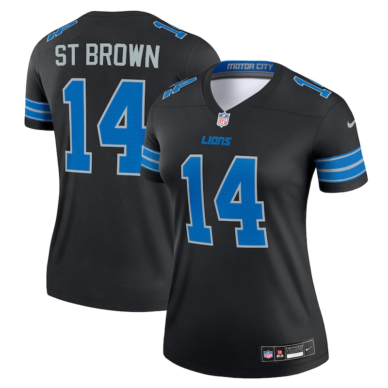 None Amon-Ra St. Brown Team Captain DET Lions Official Jersey