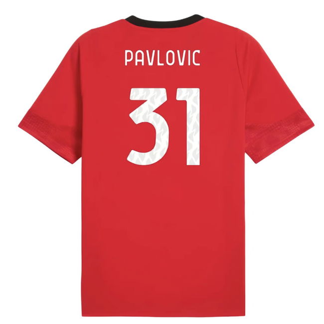 Original 2025-2026 AC Milan Serie A TIM Training Strip (Pavlovic 31)