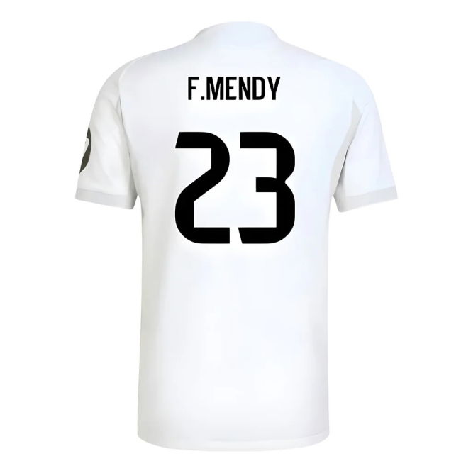 2025-2026 RM Home Football Shirt (F.Mendy 23) Reinforced Seams