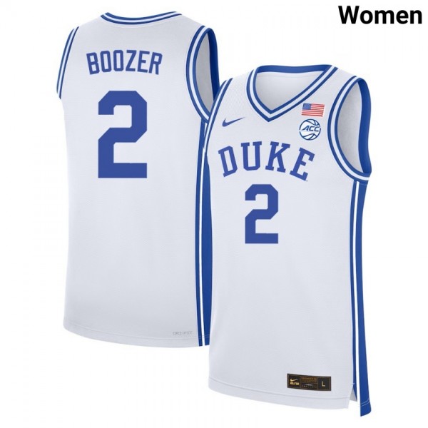 Women Duke Blue Devils #2 Cayden Boozer White Nike Stitch Jersey