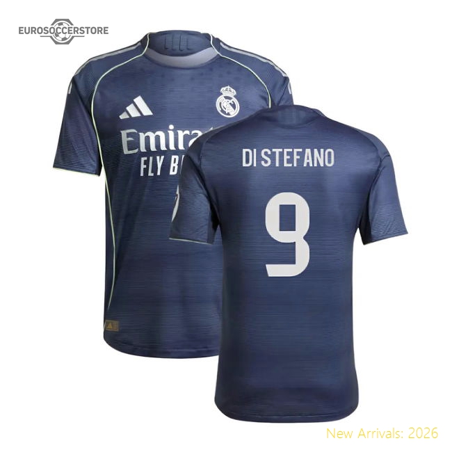 Genuine 2025-2026 Real Madrid Authentic Away Shirt (Di Stefano 9)