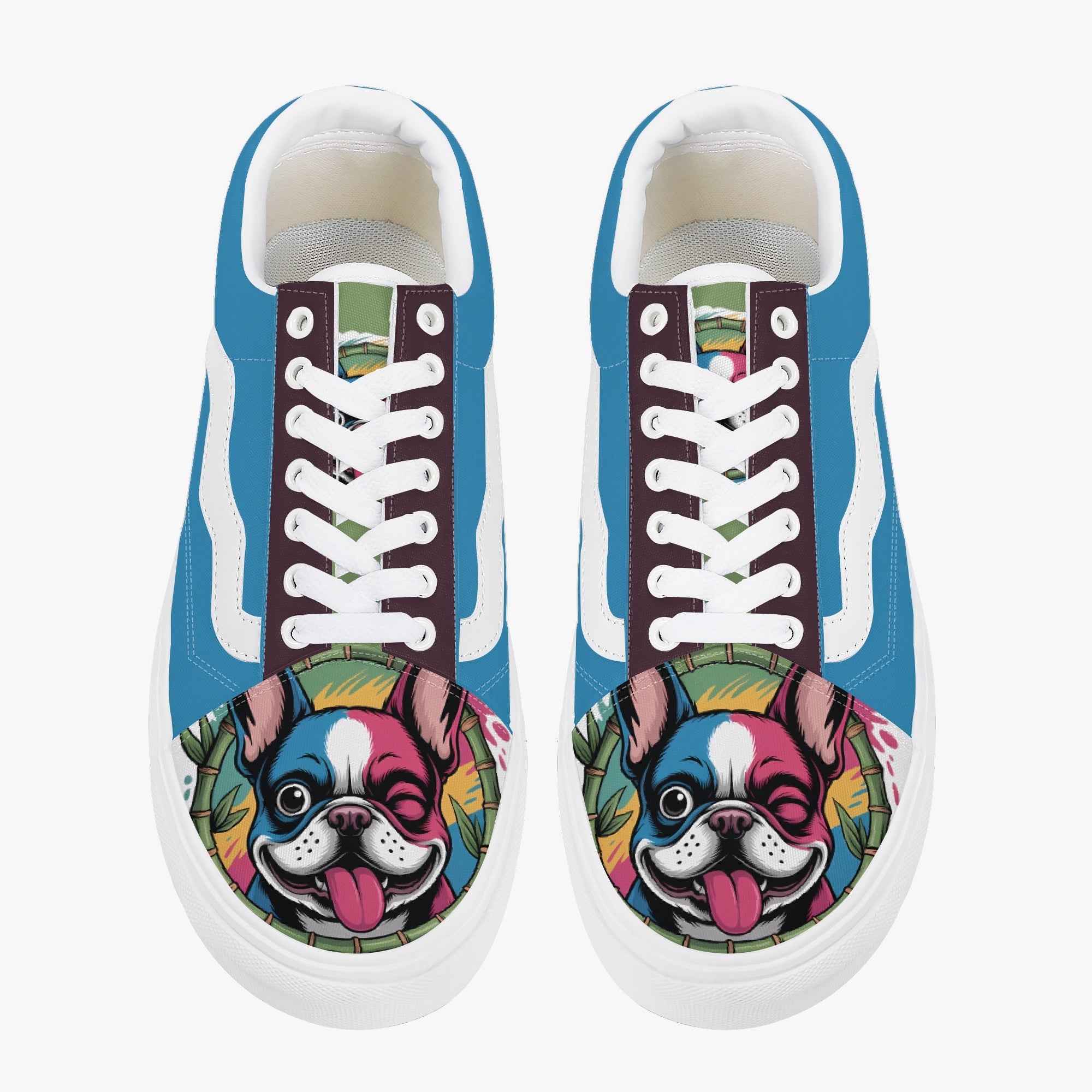 Frenchie-Fan Lincoln - Trendy Low-top Canvas Sneakers as a Gift Premium
