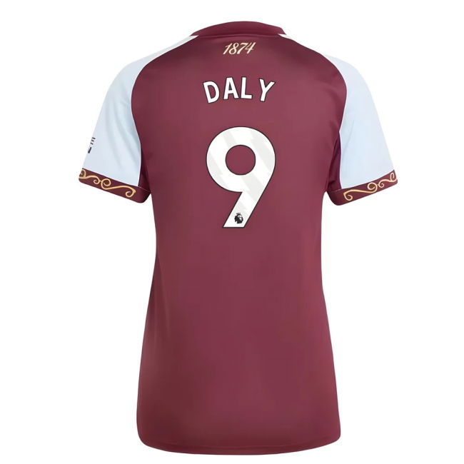 Match Day Football Aston Villa Home Shirt Womens Daly #9 Top Tier ...