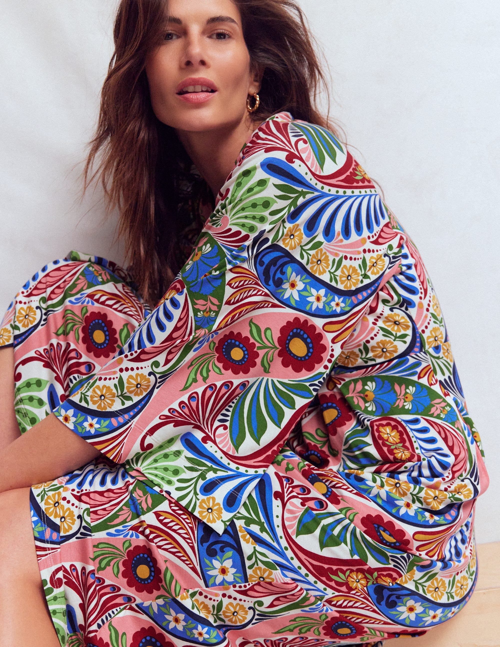 Nell Kimono Midi Jersey Dress