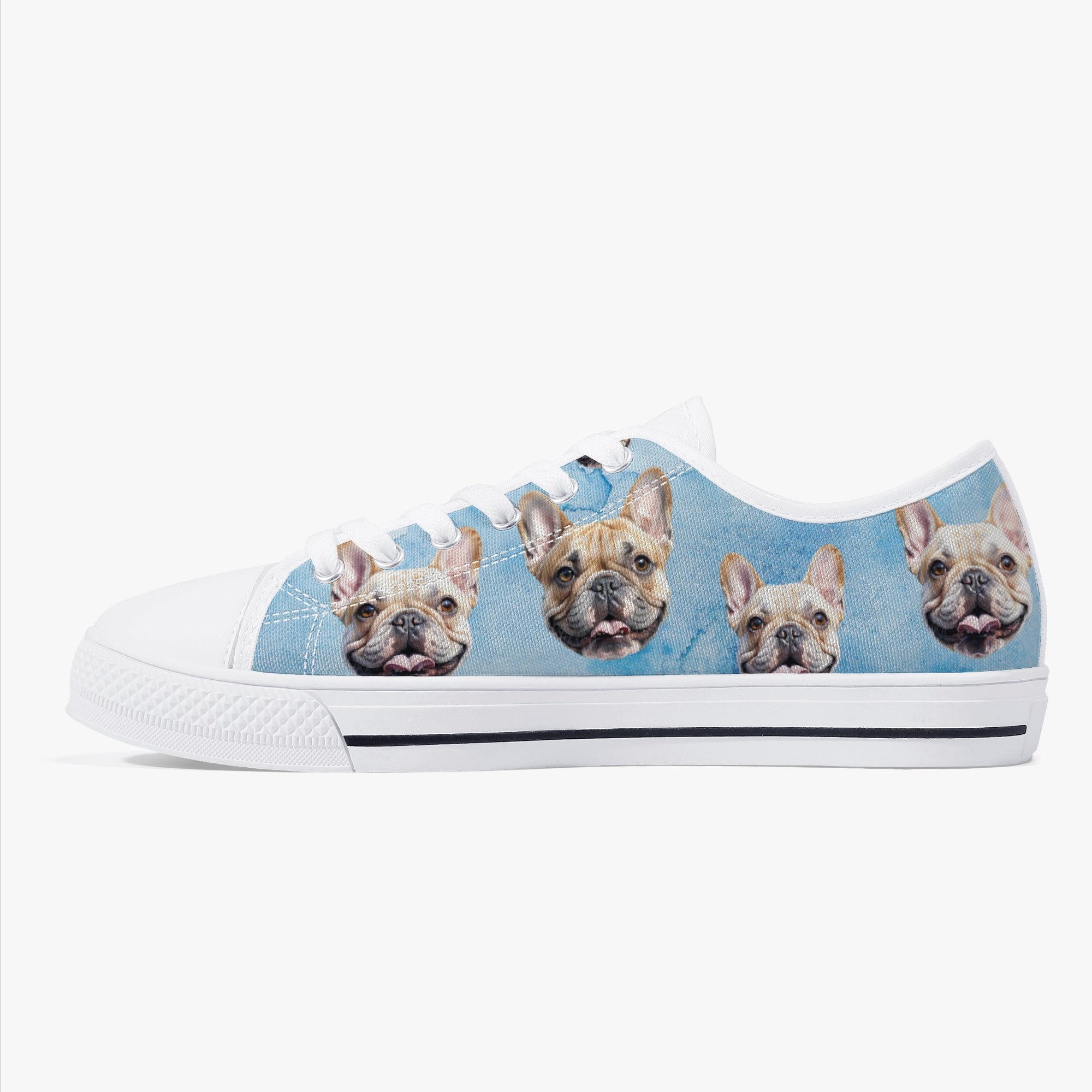 French Bulldog Murray Classic Low Top Canvas Shoes Durable Dog Footwear