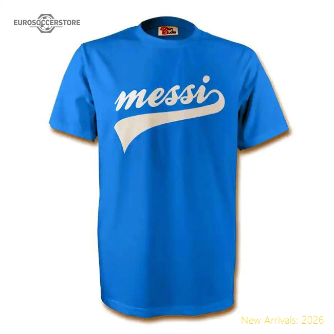 High-quality Lionel Messi South American Giants Signature Tee (sky
