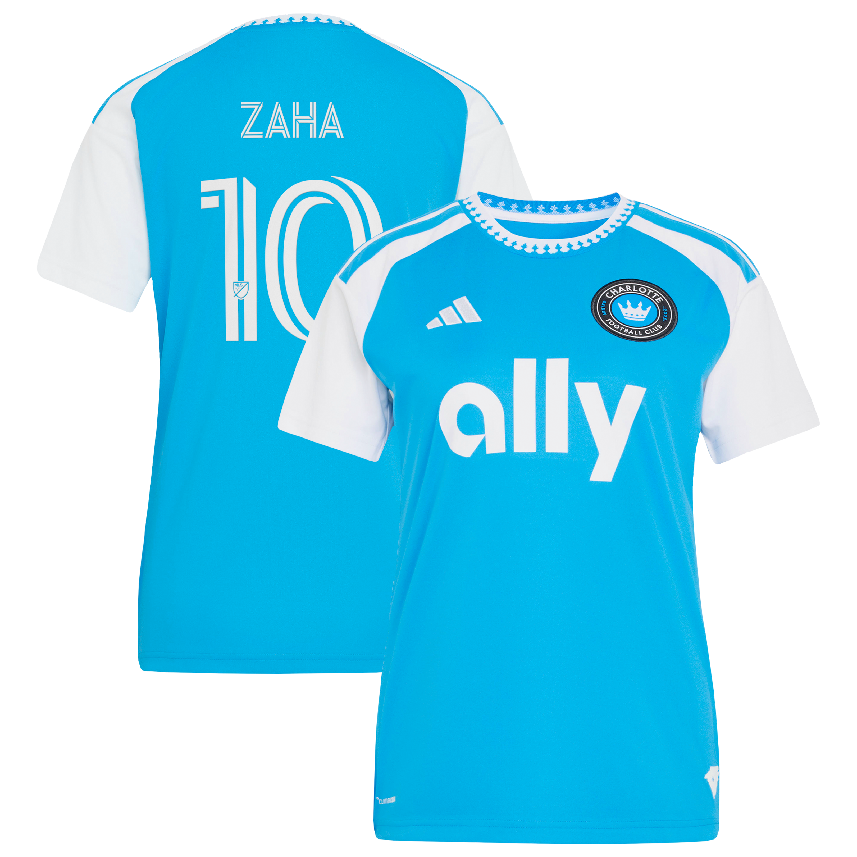 [JED] Youth Wilfried Zaha Charlotte FC Women's 2026 Carolina Kit: Crowns Up Replica Jersey - Blue
