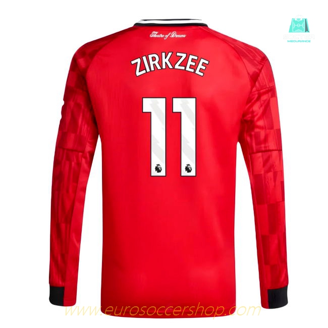 2025-2026 Man Utd Long Sleeve Home Shirt (Kids) (Zirkzee 11)