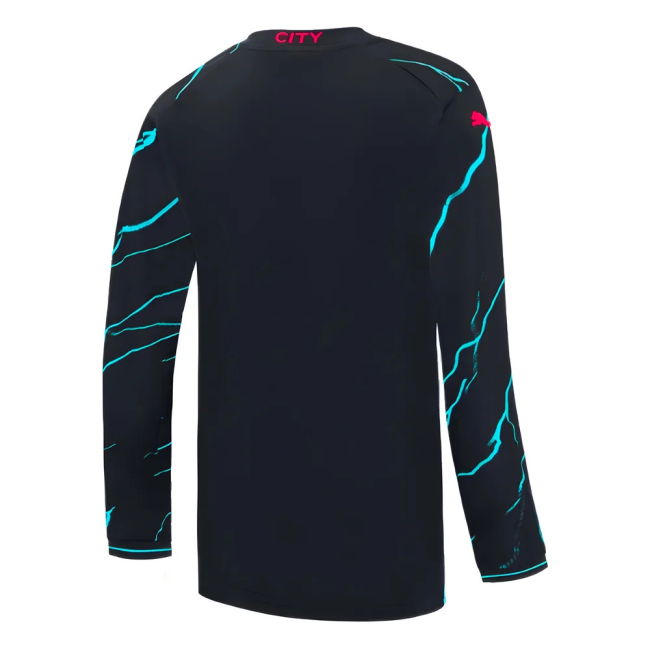 Man City Long Sleeve 2023-2024 Third Shirt - (Kids