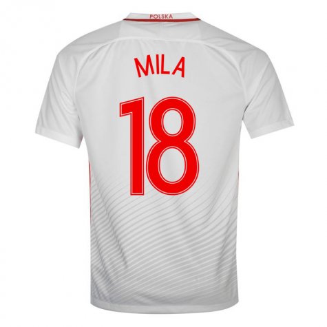 High Quality Quick Dry Poland Home 2016 Mila 18 Soccer Jersey Shirt