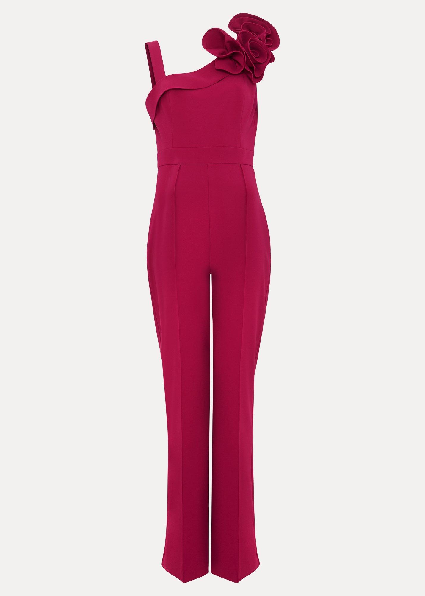 Roxana Ruffle One shoulder Jumpsuit