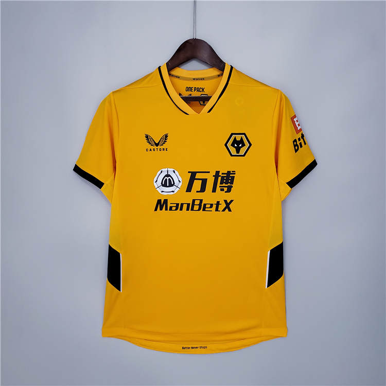 Wolverhampton Wanderers 21-22 Home Yellow Soccer Jerseys Football