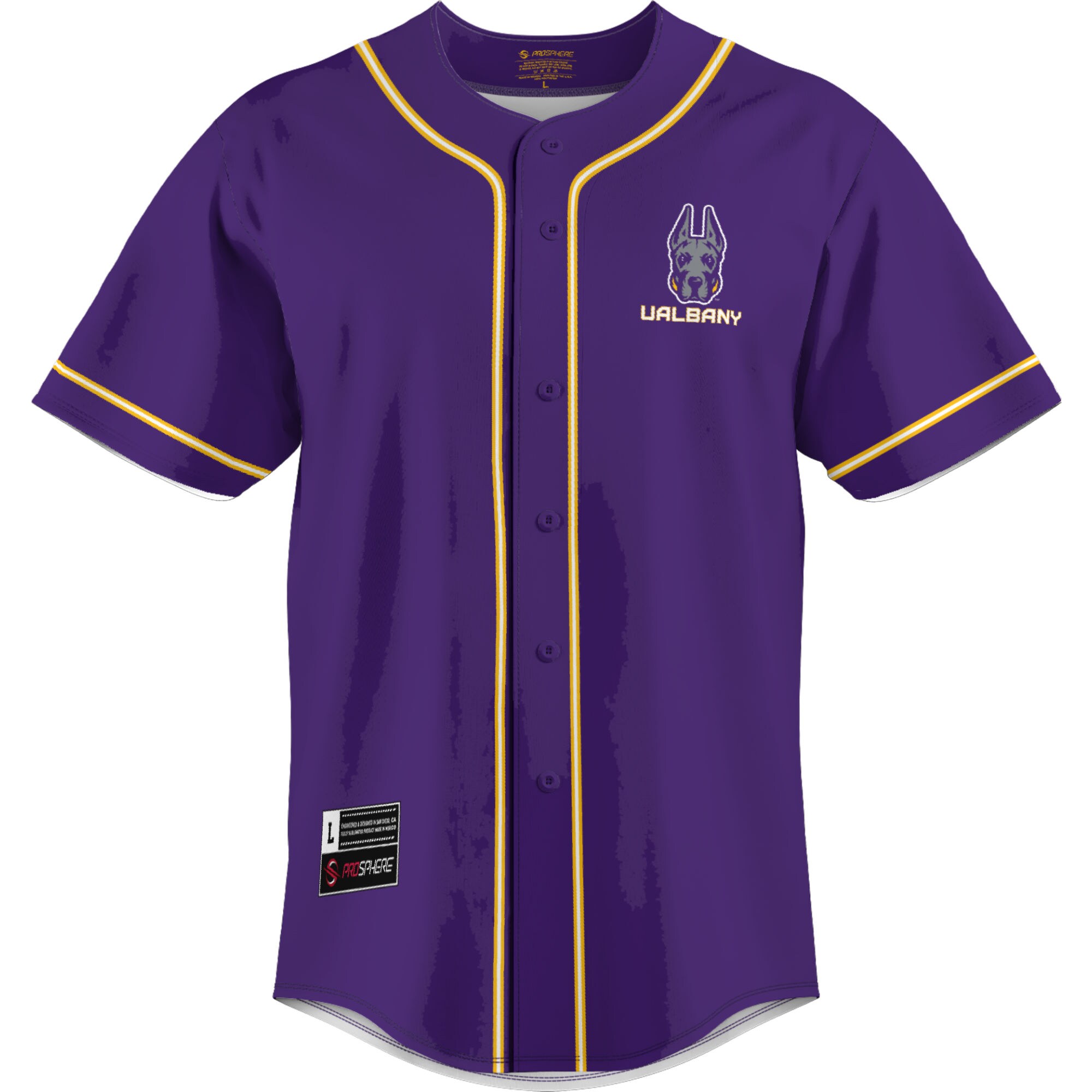[DDG] UAlbany Great Danes GameDay Greats Lightweight Baseball Jersey - Purple