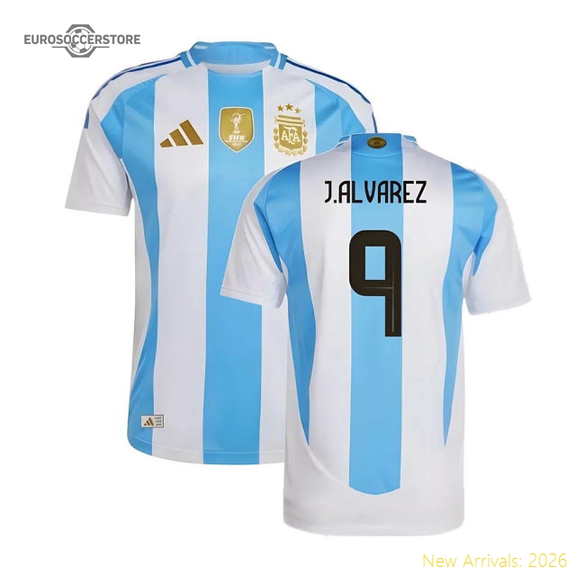 2024-2025 Argentina National Team National Team Home Shirt J.Alvarez 9