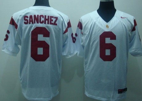 Men's None White 2024 embroidered Sanchez White #6 stitched Jersey