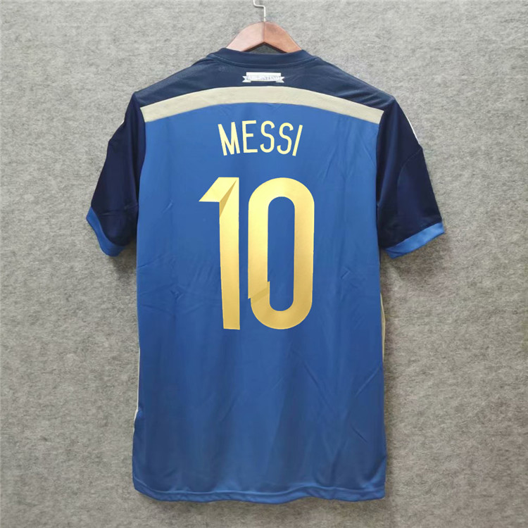 Premium Quality Argentina 2014 World Cup 10 MESSI Away Blue Soccer