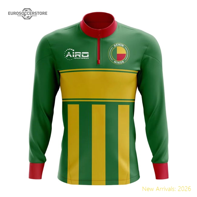 Benin Concept Football Half Zip Midlayer Top (green-yellow)