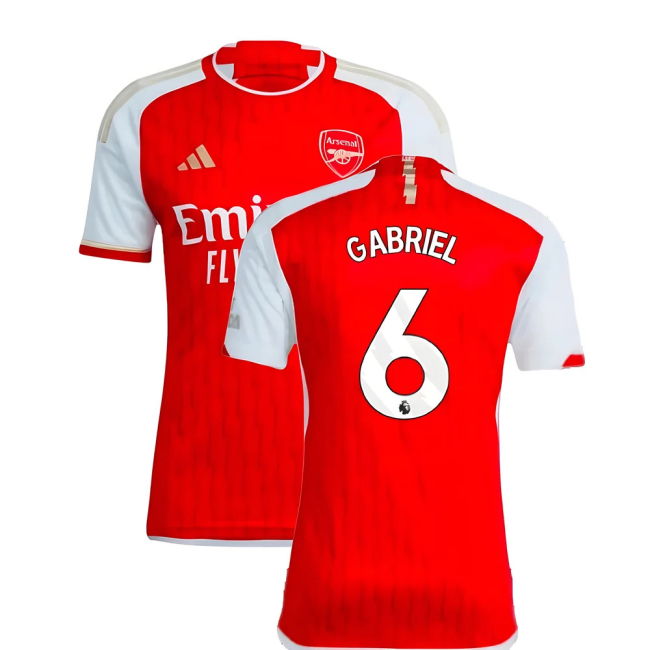 2023-20 Arsenal Adidas Home Football Jersey Gabriel 6 L M S