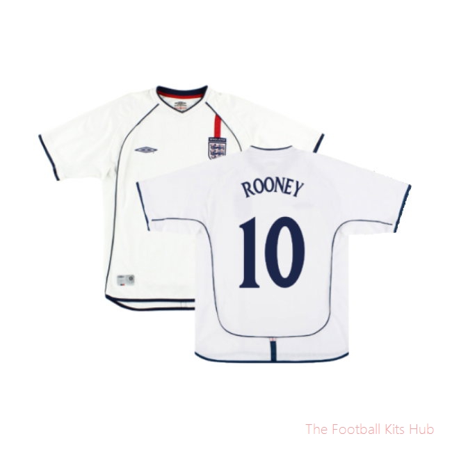 England 2001-03 Home Shirt (XL) (Very Good) (ROONEY 10)