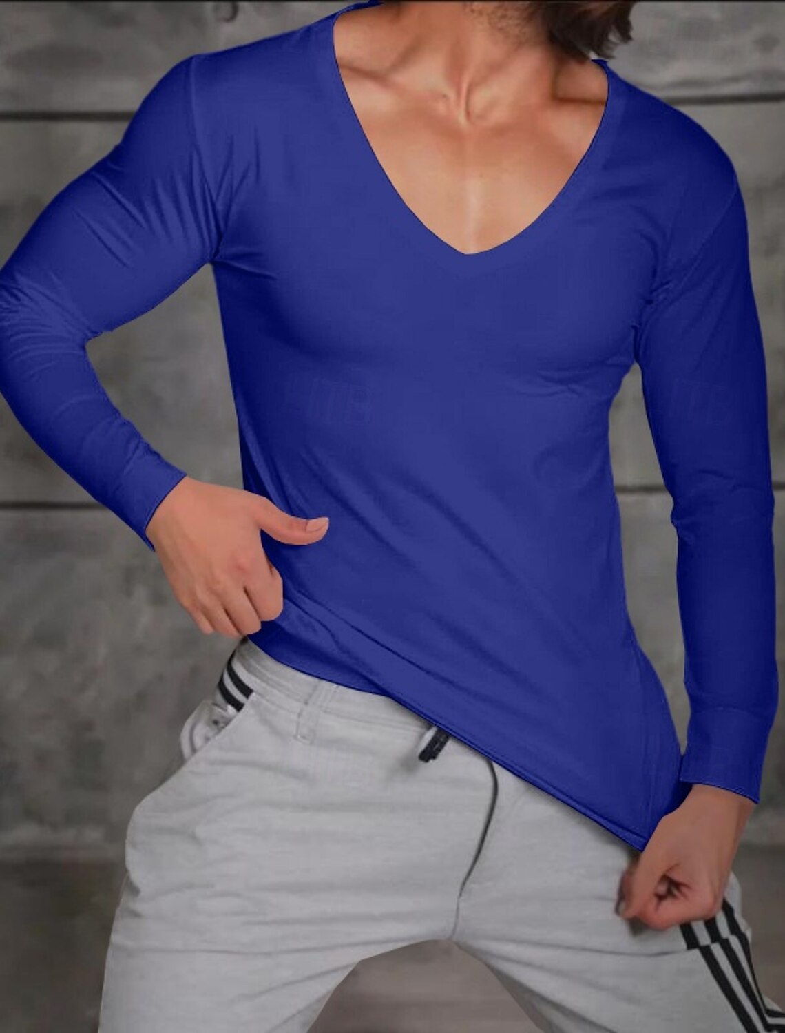 Men's T Shirt Long Sleeve V Neck Winter Spring & Fall All Seasons