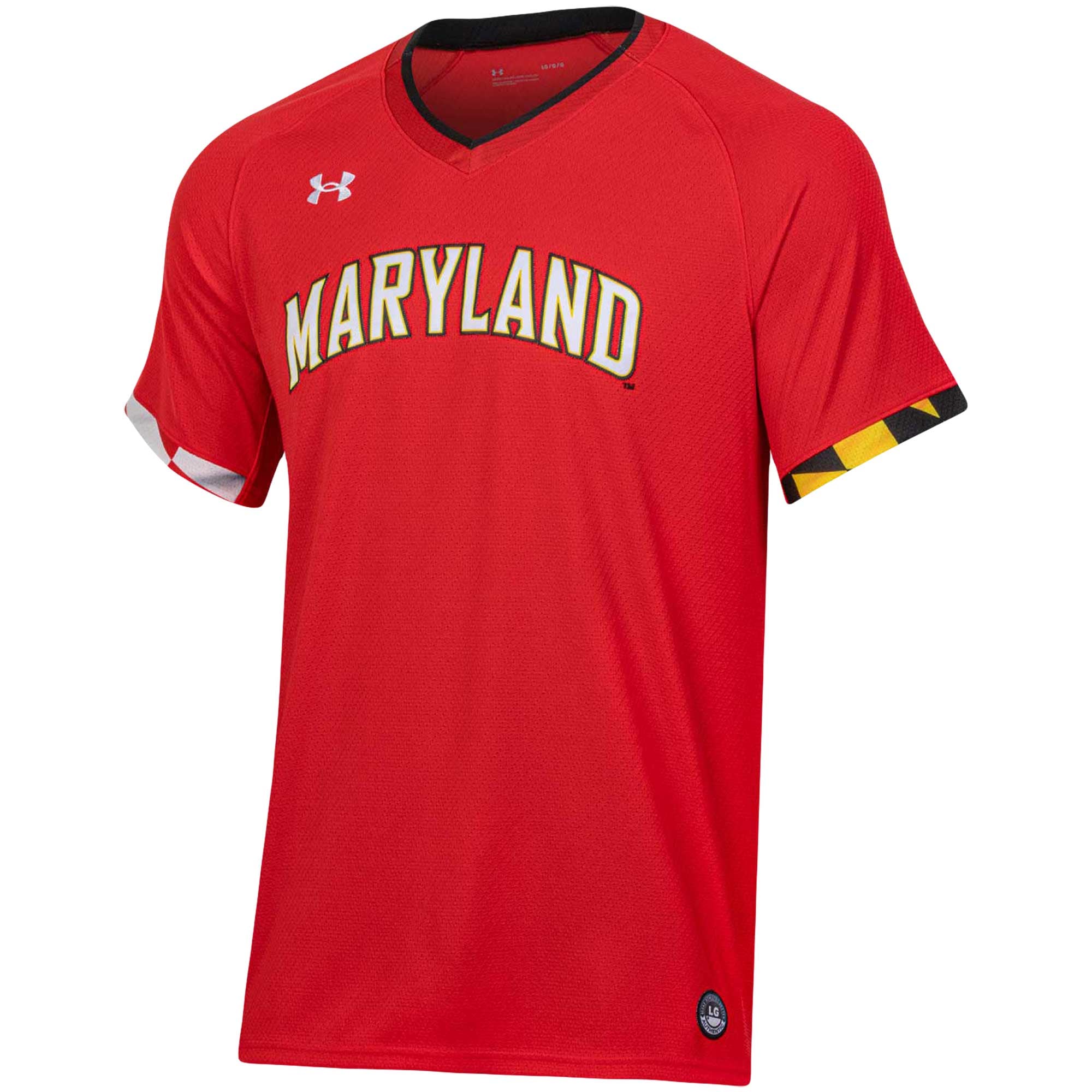 Maryland Terrapins Under Armour Softball V-Neck Jersey - Red