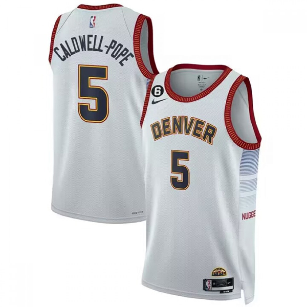 Durable Denver Nuggets 5 Jersey White - Game Day Essential