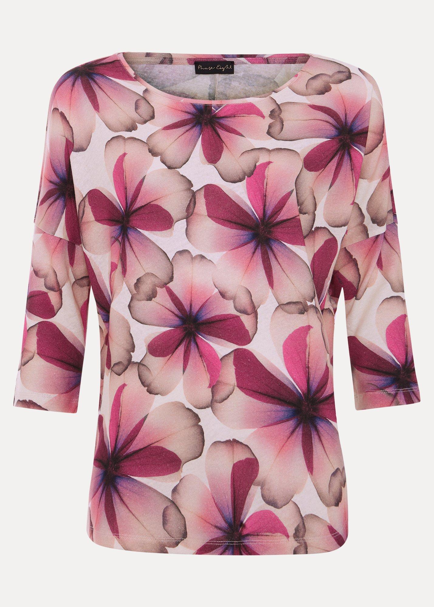 Nori Petal Print Linen Top