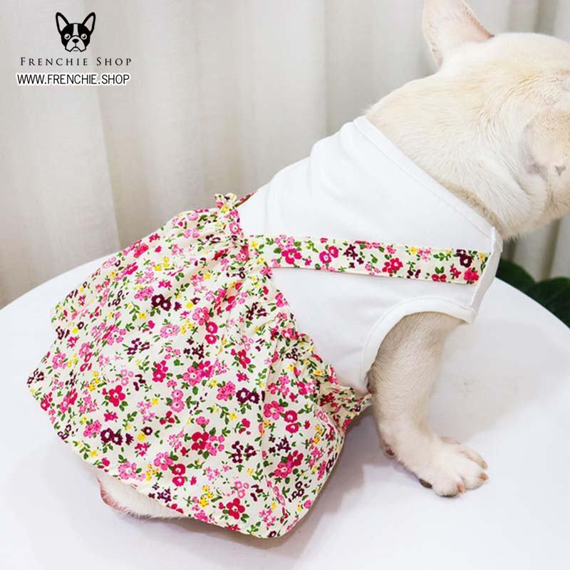 Frenchie-Fan Frenchie Summer Dress Floral Cotton (w305) for Street Style