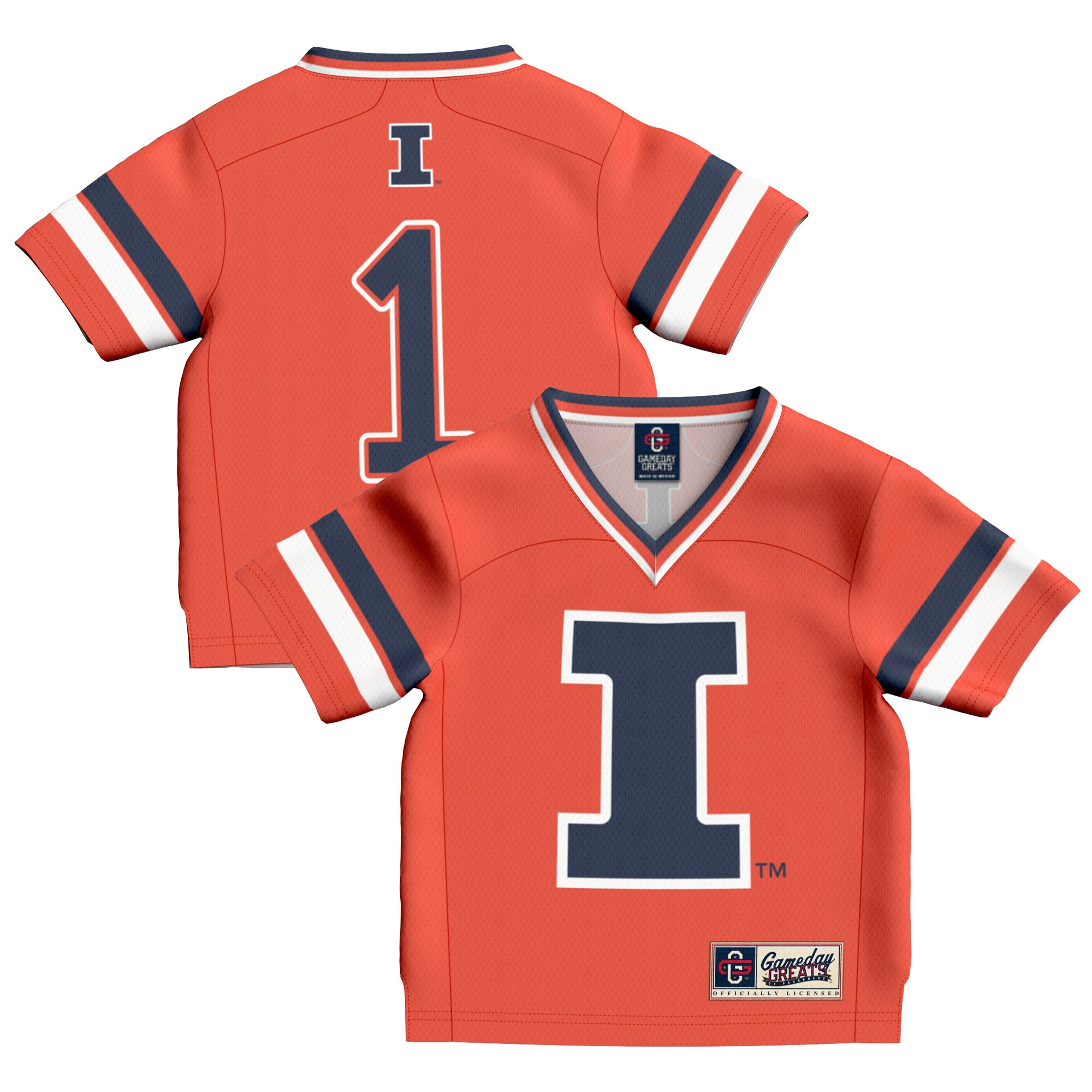 [DDG] Illinois Fighting Illini GameDay Greats Toddler Football Fashion Jersey - Orange