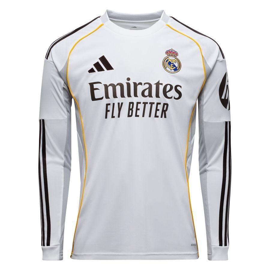 Real Madrid Home Shirt 2025/26 Kids Long Sleeves