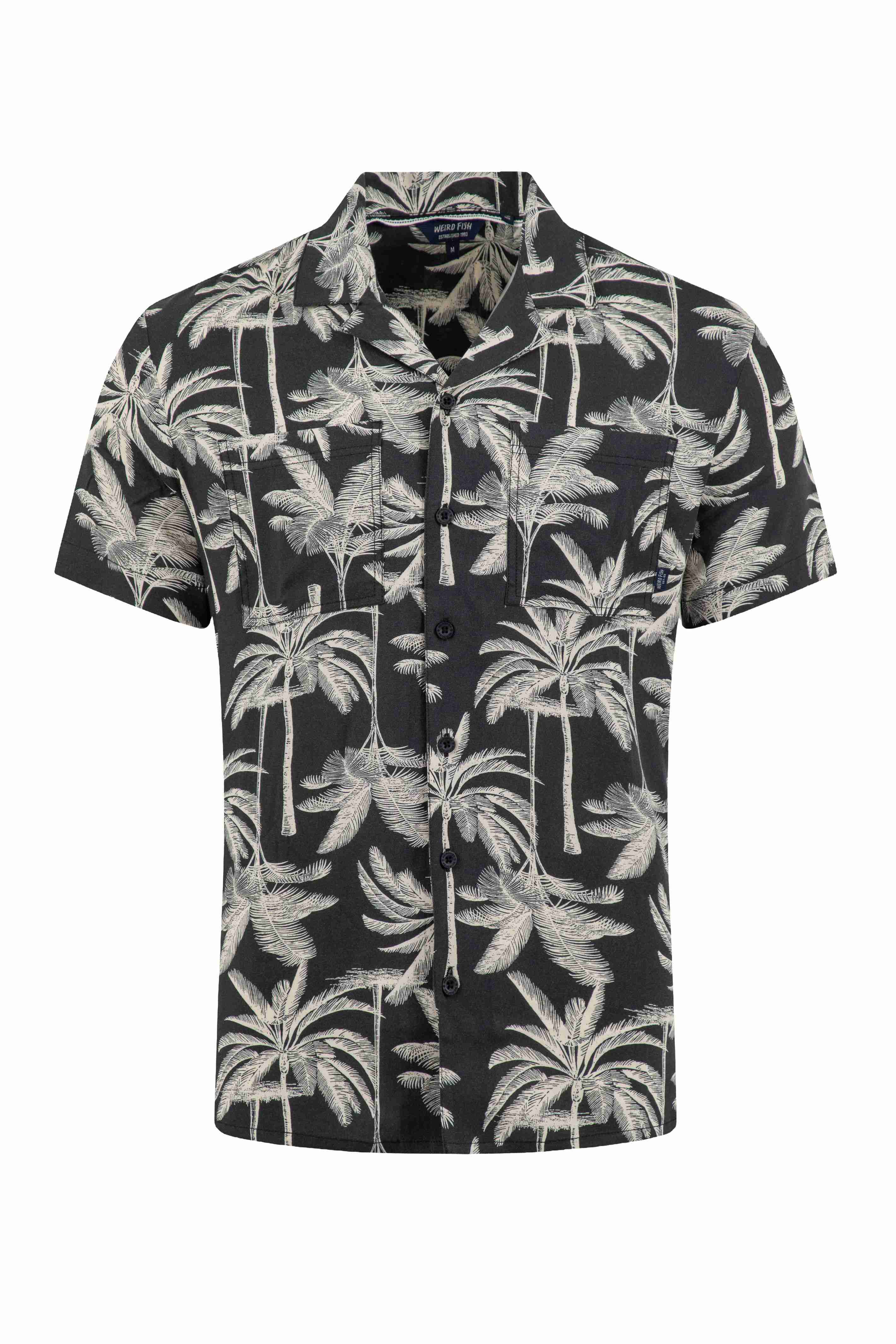 Holborn Printed Hawaiian Shirt Black
