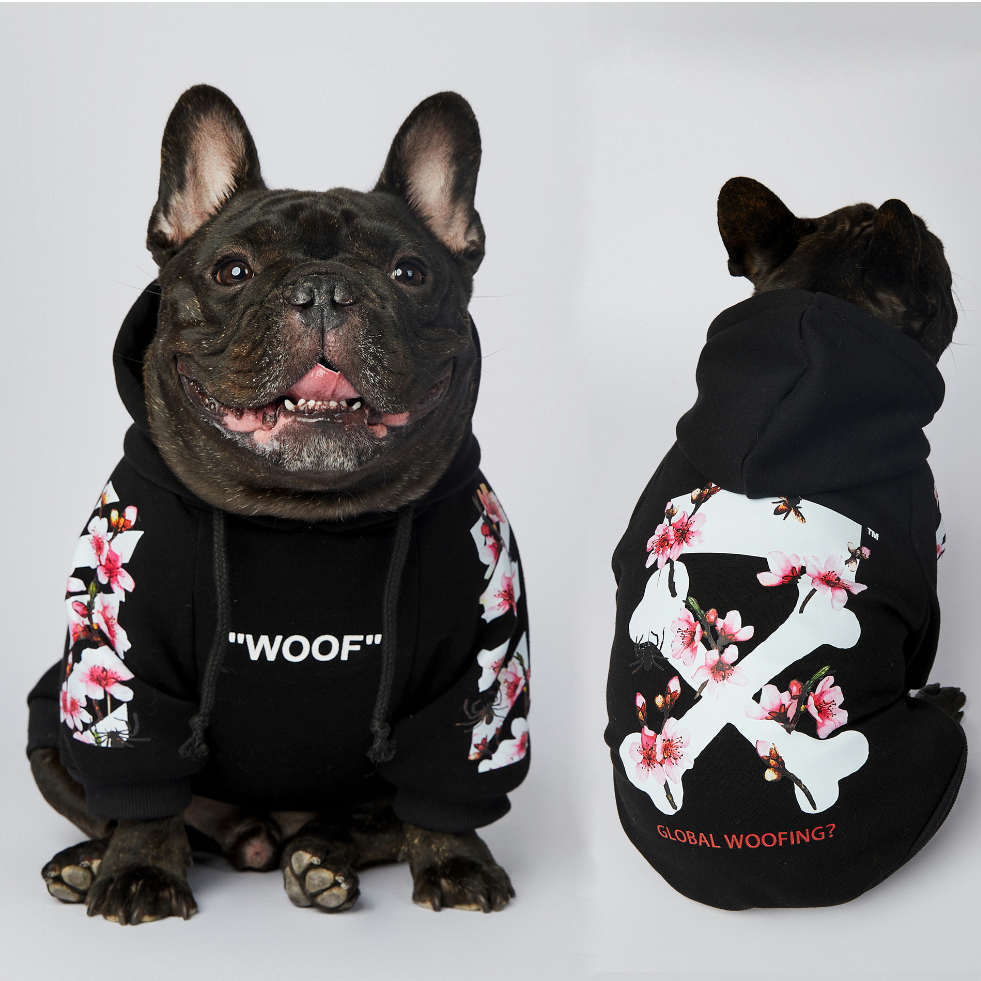 - French Bulldog Themed French Bulldog Woof Hoodie V2 Indoor Comfort