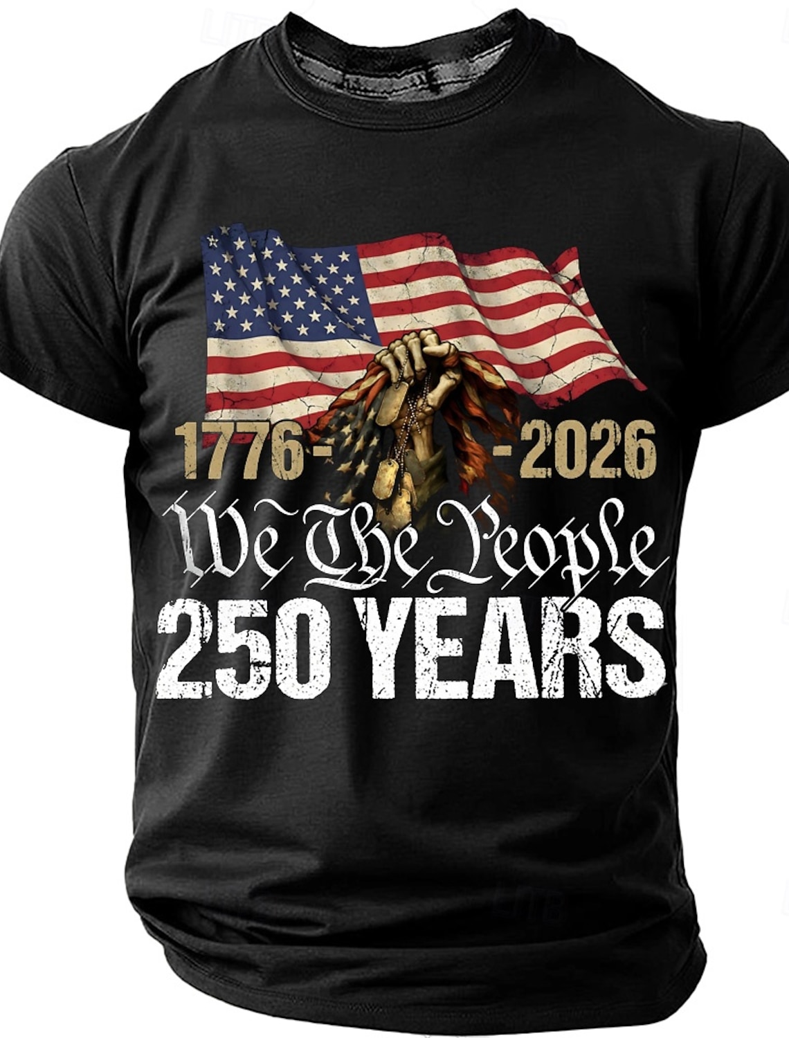 4th of July 2026 250th Memorial Day Men's 3D Print US Flag Crew Neck Short Sleeve T-Shirt Daily Street