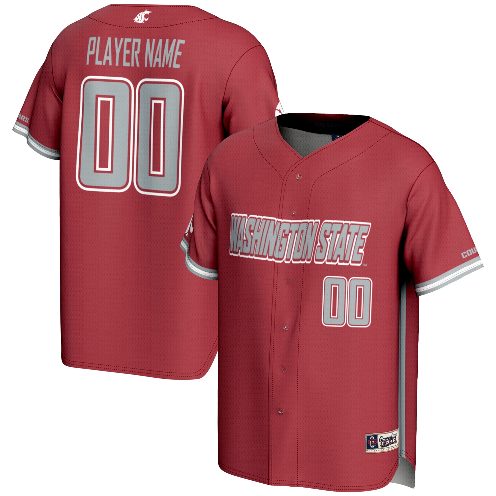 [NJP] Women's Washington State Cougars GameDay Greats NIL Pick-A-Player Lightweight Baseball Jersey - Crimson