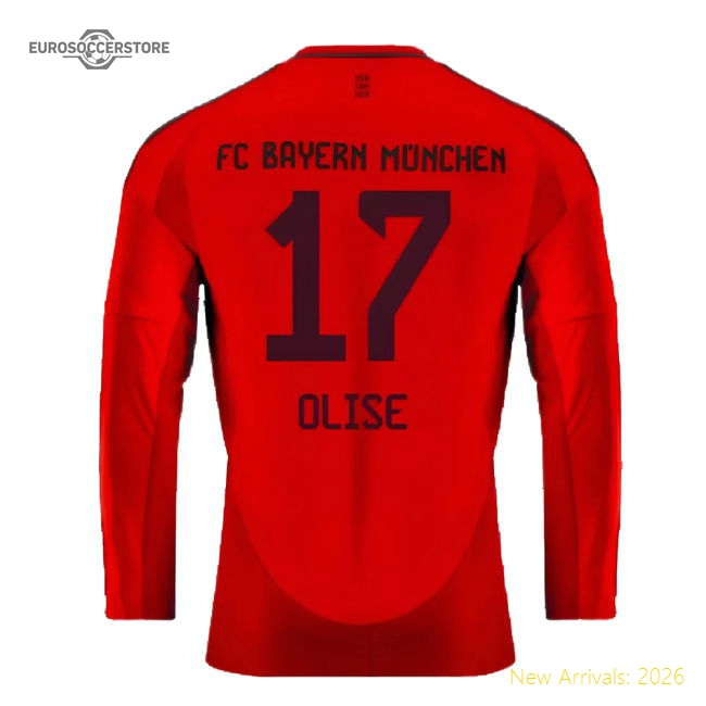 Teams,Bayern Bayern Home Club Munich 2024-2025 Long Sleeve Shirt Match