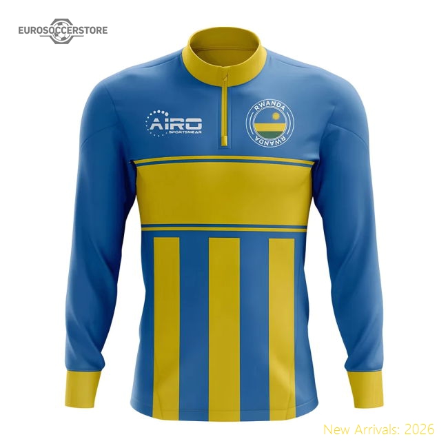 High-quality Rwanda Concept Football Half Zip Midlayer Top (sky Blu