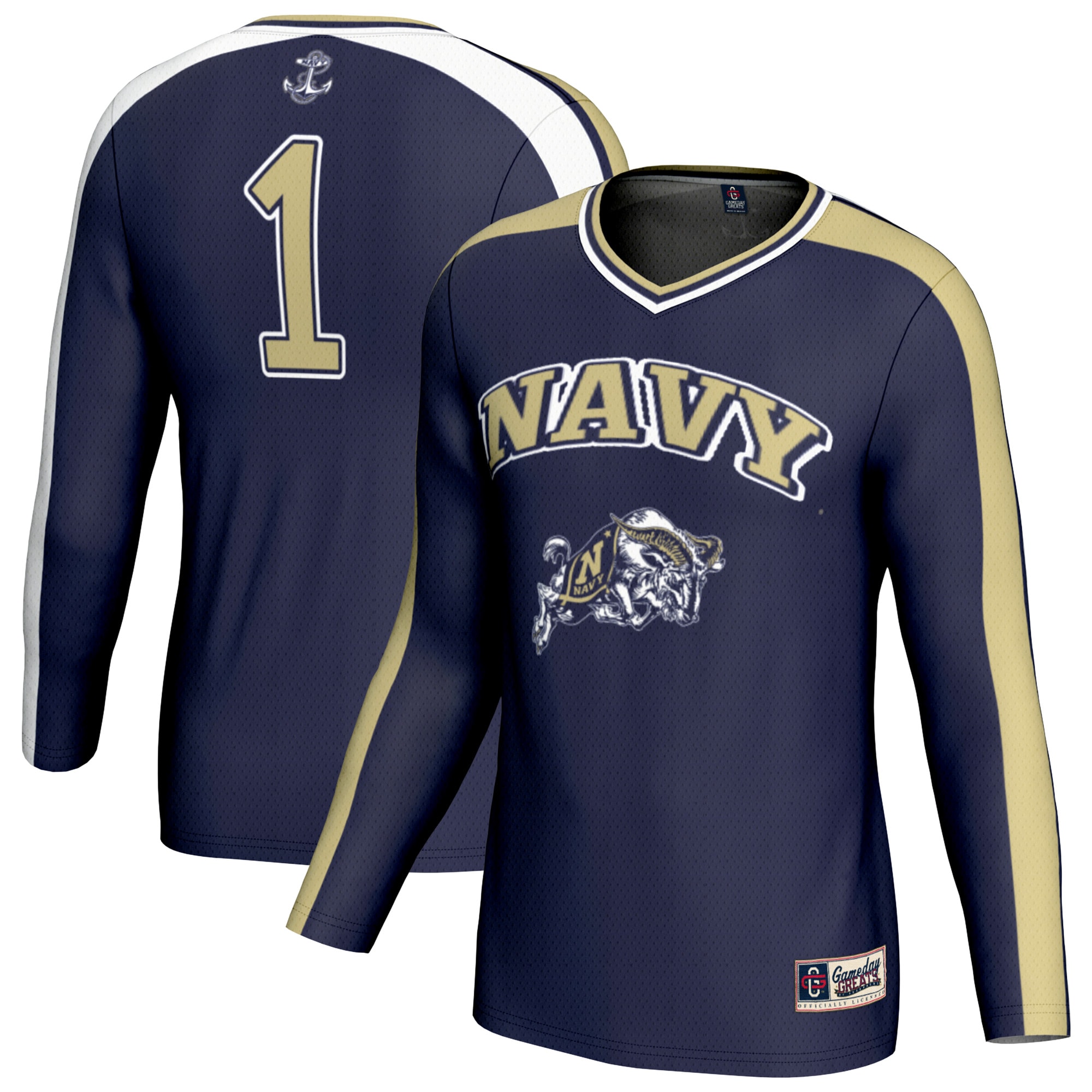 [NJP] Women's Navy Midshipmen GameDay Greats #1 Lightweight Volleyball Fashion Jersey - Navy