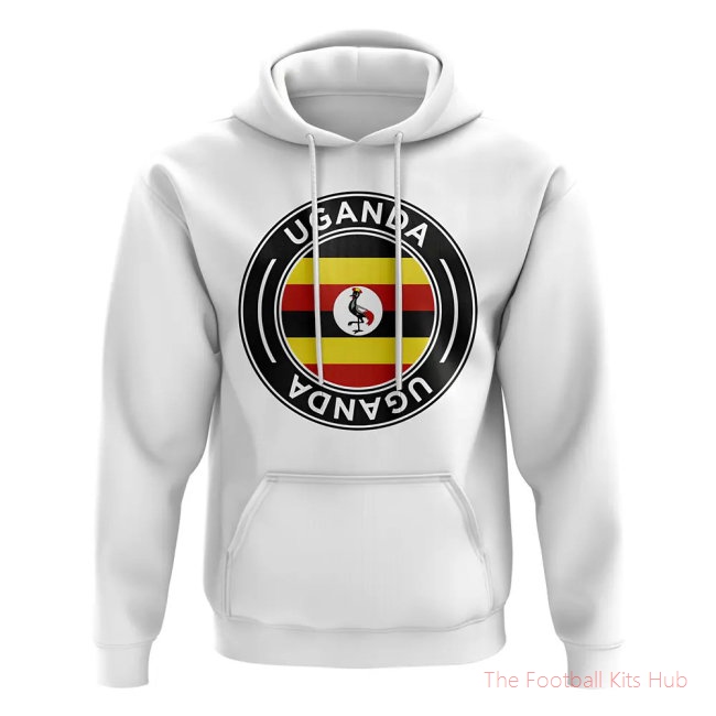Men Uganda Football Badge Hoodie (White)