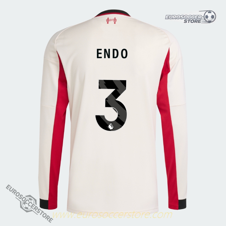 25-26 Season Liverpool Away Long Sleeve Football Jersey with ENDO 3 Printing