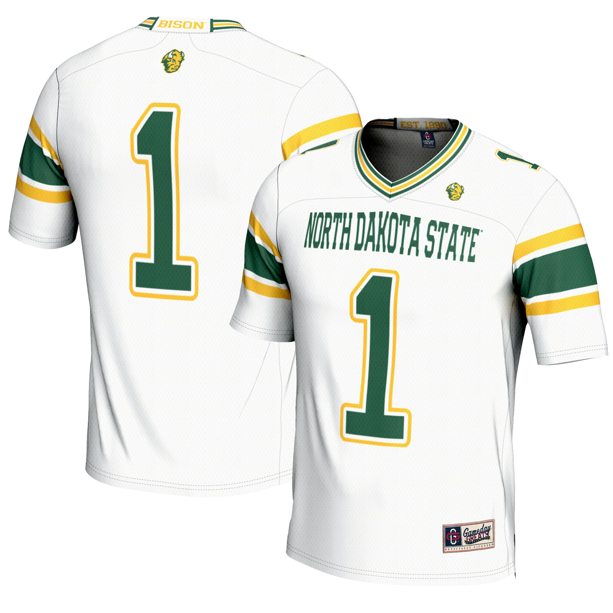 #1 NDSU Bison GameDay Greats Youth Endzone 26/27 Football Jersey - White