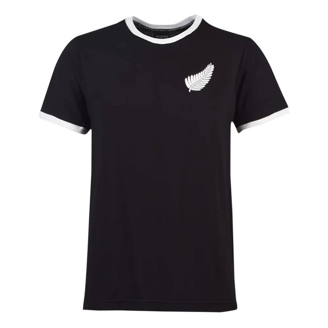 Soccer New Zealand Rugby T-Shirt - Black/White Performance