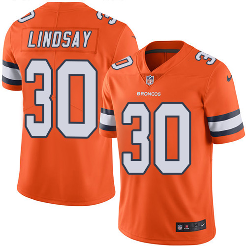 Authentic W D B Broncos NFL #30 Phillip Lindsay Limited Orange Jersey