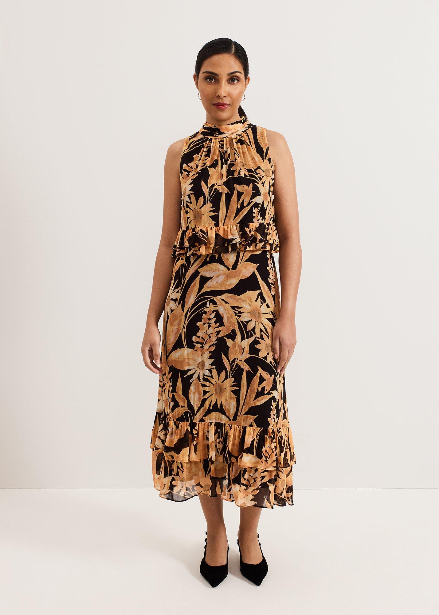 Petite Alma Printed Double Layer Dress