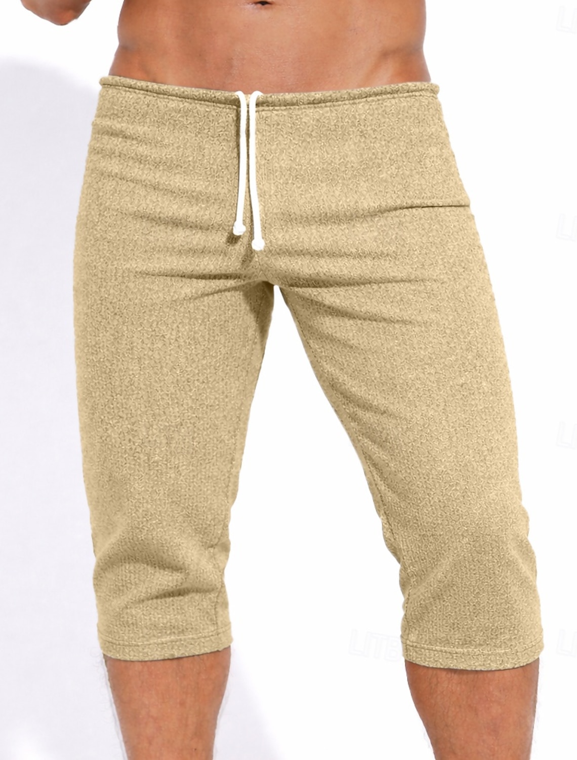 Men's Bermuda Shorts Sweat Shorts Shorts Drawstring Elastic Waist Plain Comfort Sports Short Daily Gym Yoga Athleisure Khaki White Micro-elastic