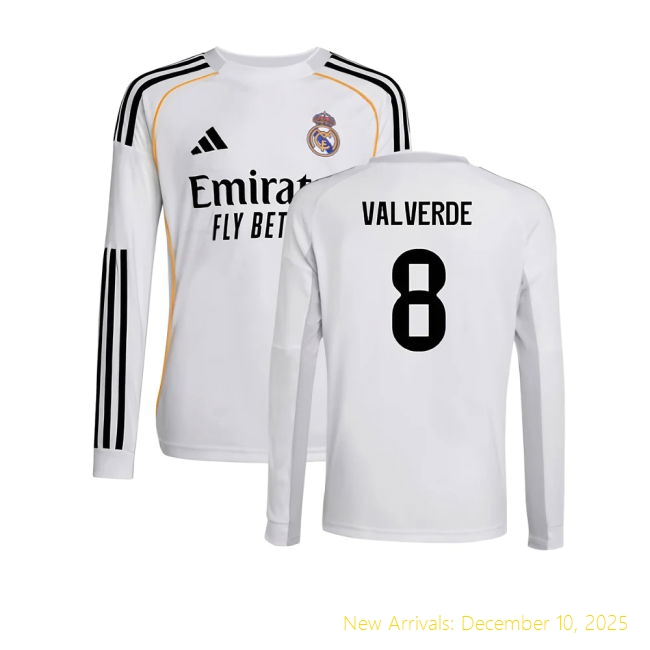 2025-2026 Real Madrid Long Sleeve RM Authentic Home Shirt (Kids) 12