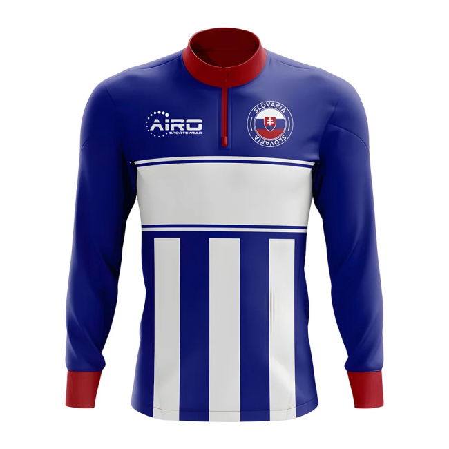 Authentic Slovakia Concept Football Half Zip Midlayer Top (Blue-White)