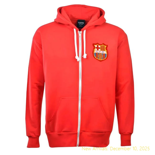 Performance Barca Barcelona Football Club Zipped Hoodie - Red