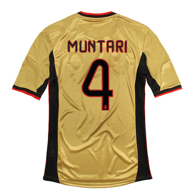 Authentic 13-14 AC Milan 4 Muntari Away Golden Jersey Shirt
