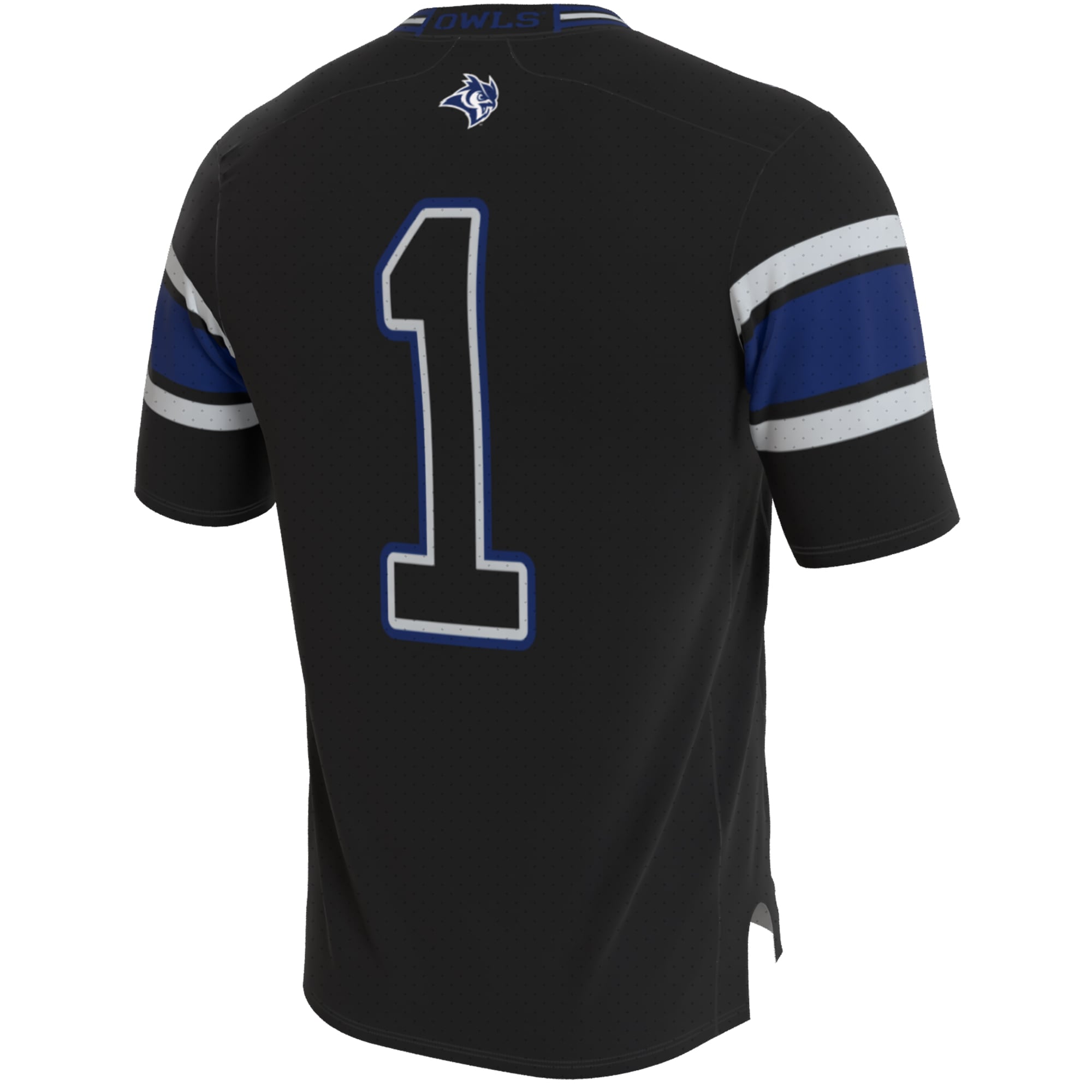 Youth Black Rice Owls Lightweight Collegiate Football Blackout Fashion Jersey
